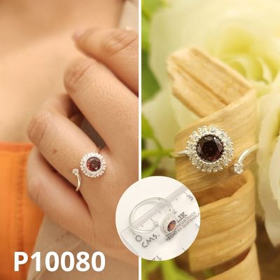 ANILLO DE PLATA 925 REDONDO ROJO
