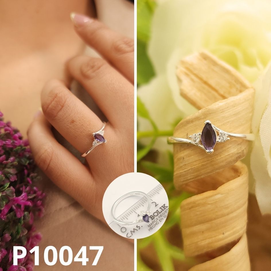 ANILLO DE PLATA 925 CIRCONIA MORADO