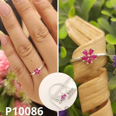 ANILLO DE PLATA 925 FLOR FUCSIA