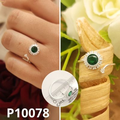 ANILLO DE PLATA 925 REDONDO VERDE
