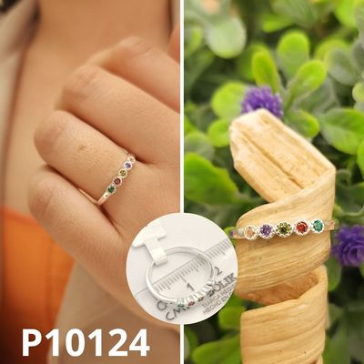 ANILLO DE PLATA 925 PUNTOS DE LUZ DE COLORES