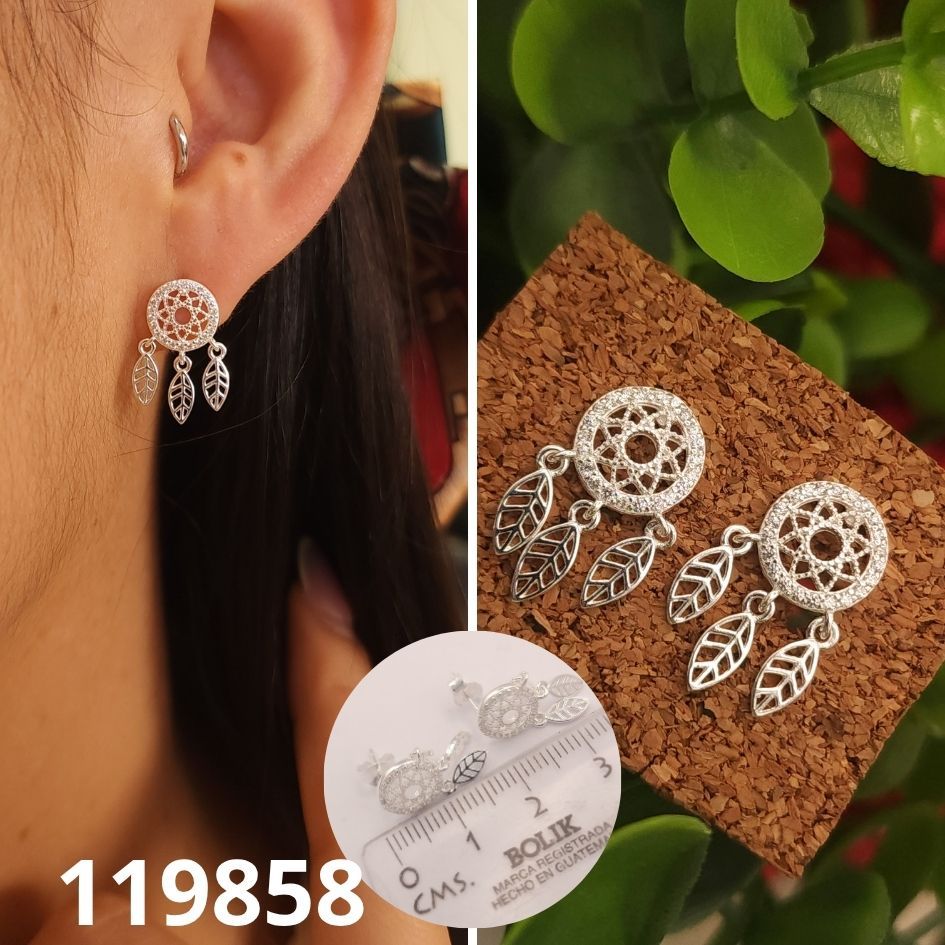 ARETES DE PLATA 925 ATRAPA SUEÑOS 1.8CM