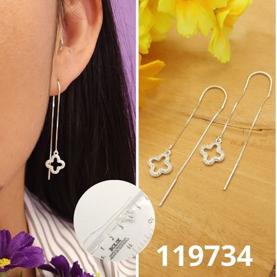 ARETES DE PLATA 925 DE TREBOL CON CIRCONIAS