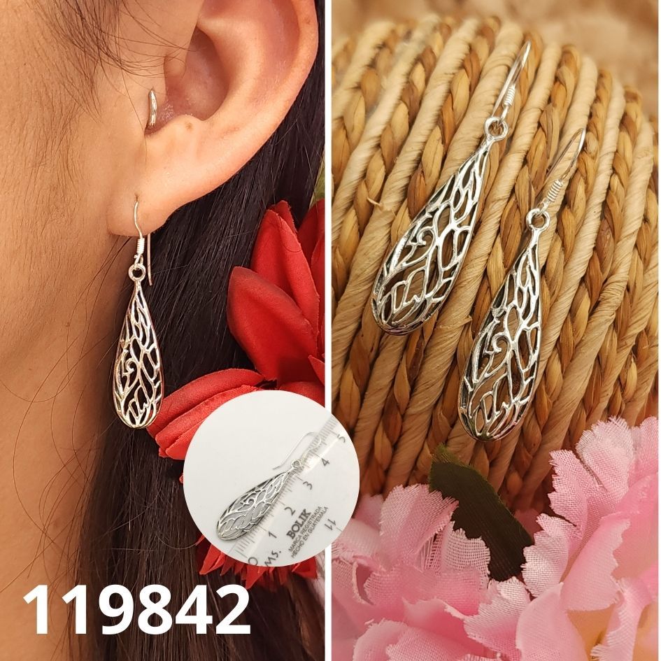 ARETES DE PLATA 925 GOTA 5CM