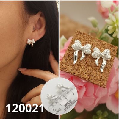 ARETES DE PLATA 925 MOÑITAS 1.4CM
