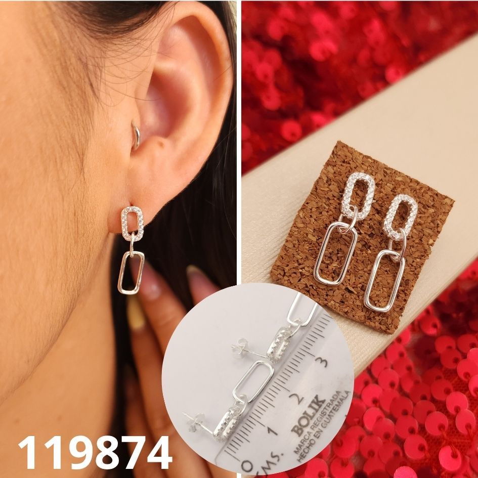 ARETES DE PLATA 925 CLIPS 1.4CM