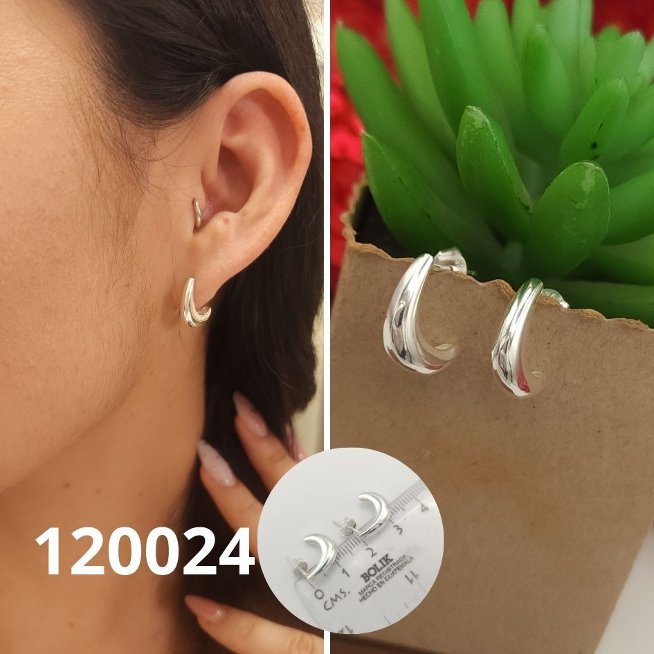 ARETES DE PLATA 925 ARGOLLAS 1.4CM