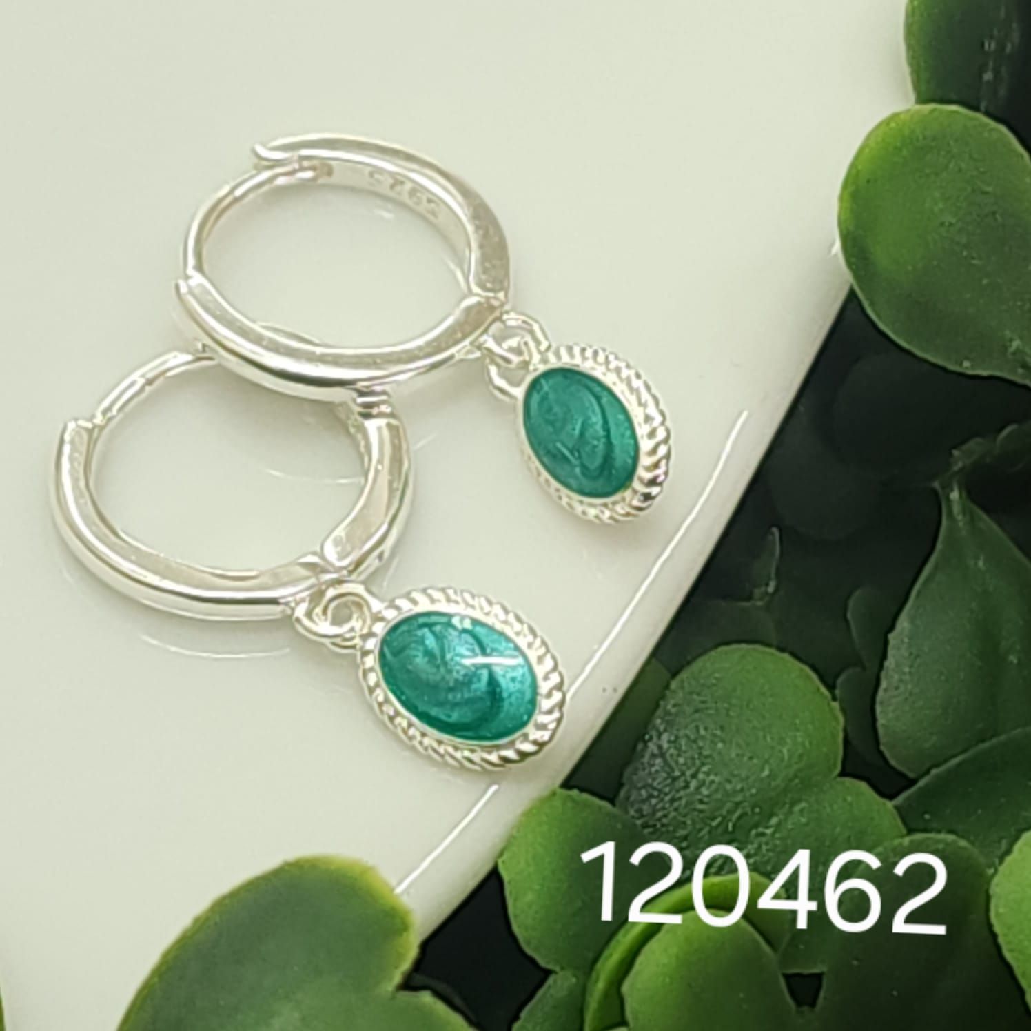 ARGOLLAS DE PLATA 925HUGGIES PUNTO DE LUZ TURQUEZA