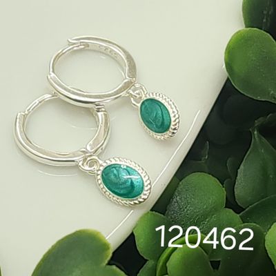 ARGOLLAS DE PLATA 925HUGGIES PUNTO DE LUZ TURQUEZA