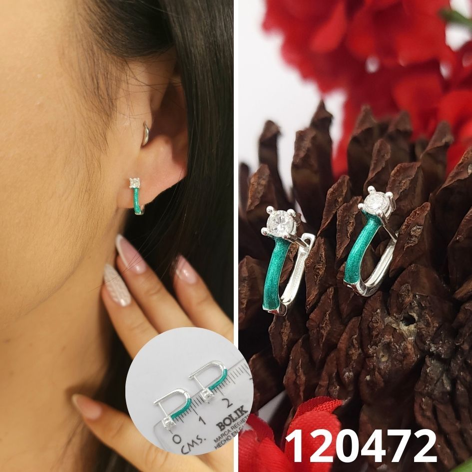 ARGOLLASD DE PLATA 925 HUGGIES VERDES