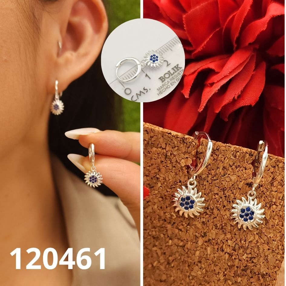 ARGOLLAS DE PLATA 925 HUGGIES FLOR