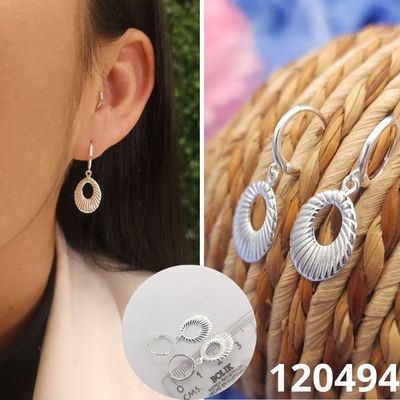 ARETES DE PLATA 925 HUGGIES CON GOTA