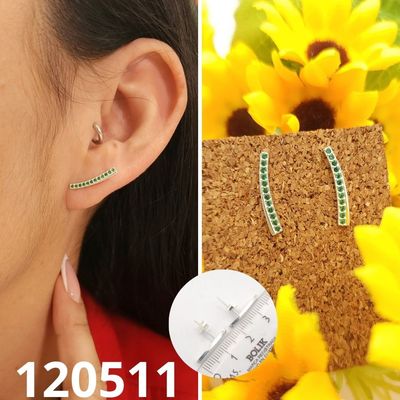 ARETS DE PLATA 925 TREPADORES CIRCONIAS VERDES