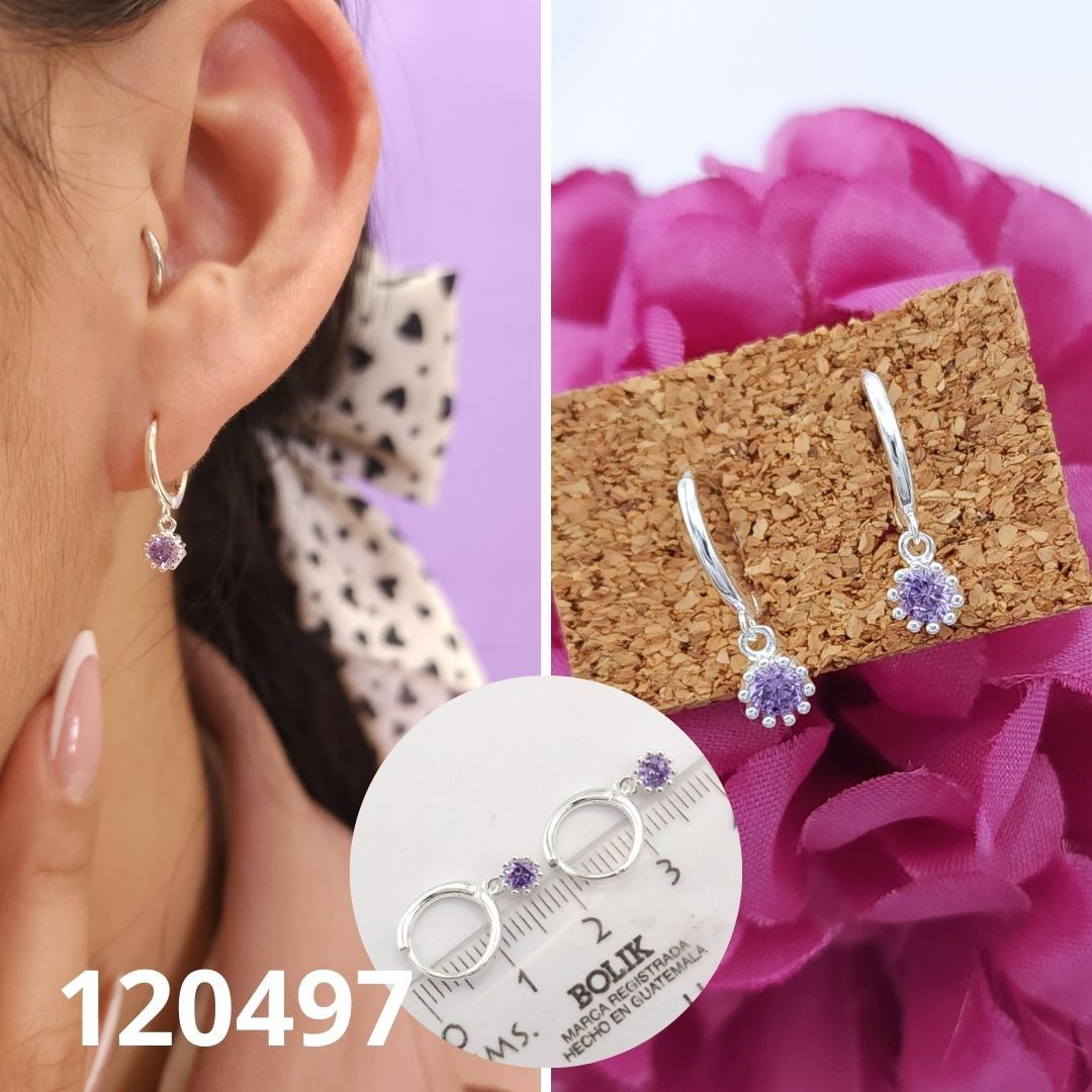 ARGOLLAS DE PLATA 925 HUGGIES CON PUNTO DE LUZ