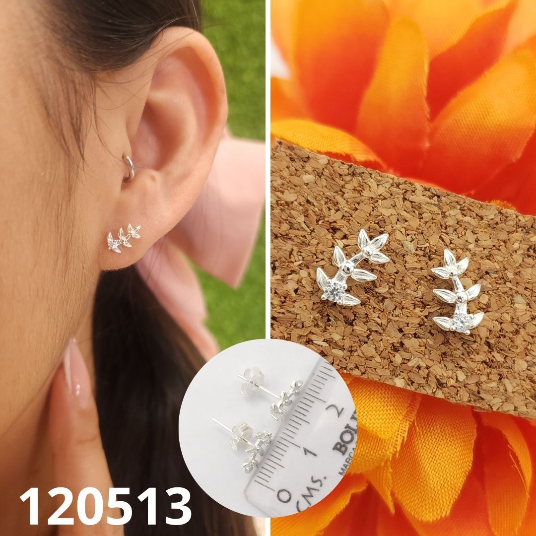 ARETES DE PLATA 925 HOJA
