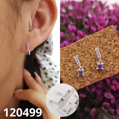 ARETES DE PLATA 925 CIRCONIAS Y PUNTOS DE LUZ