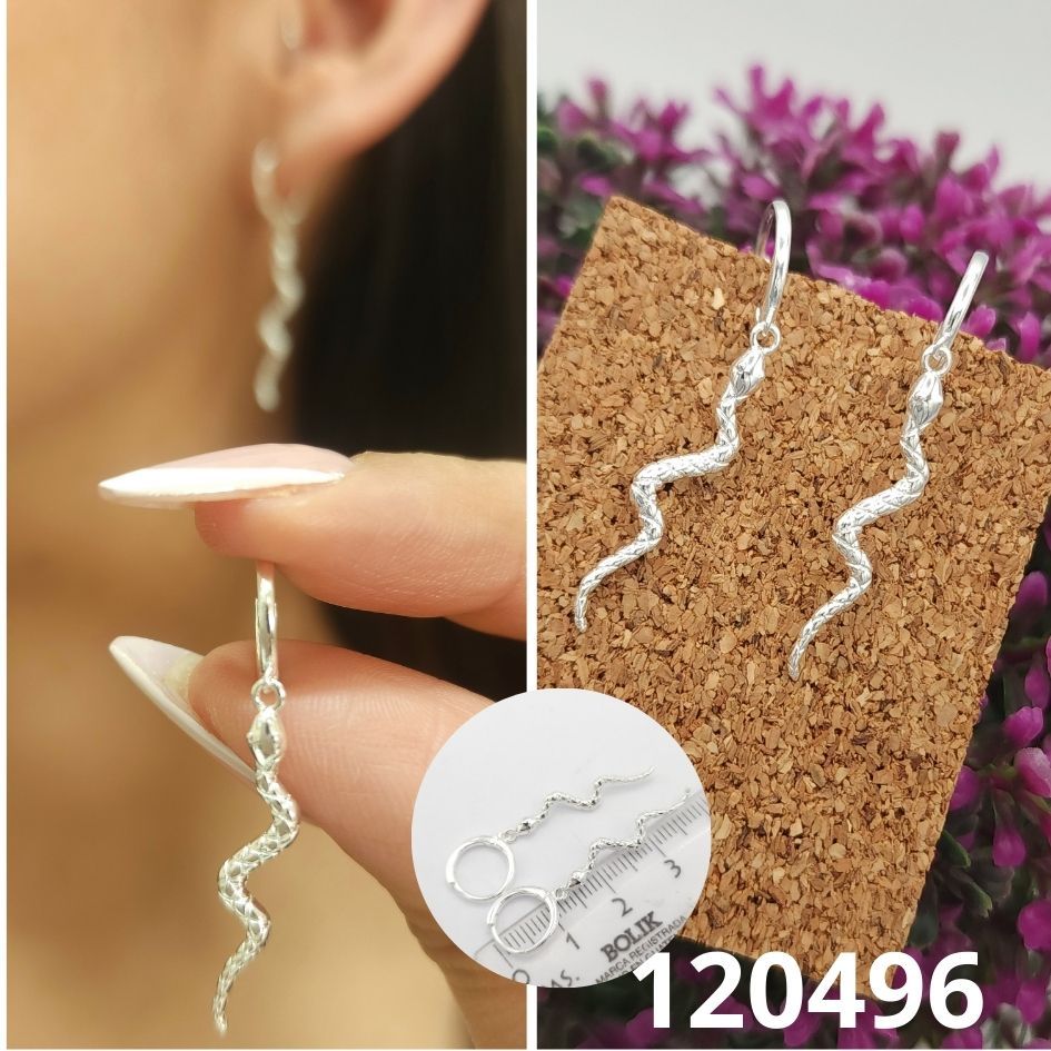ARGOLLAS DE PLATA 925 HUGGIES CON SERPIENTE