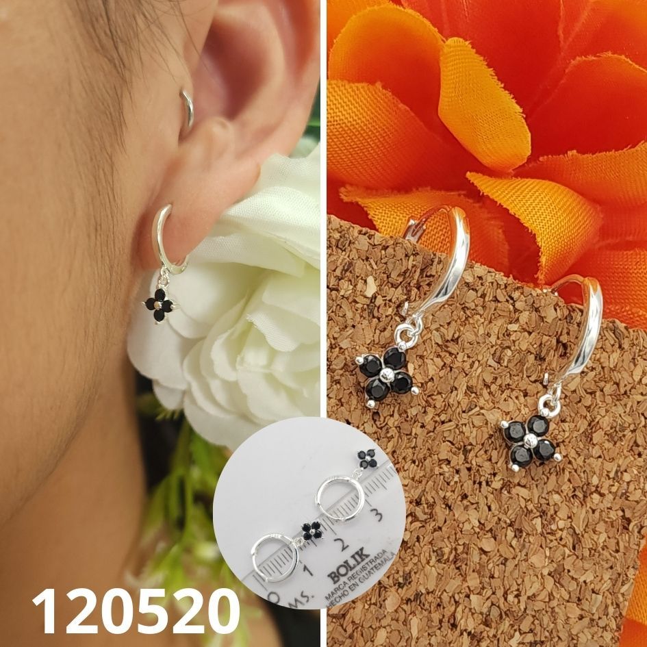 ARGOLLAS DE PLATA 925 ESTRELLA NEGRA