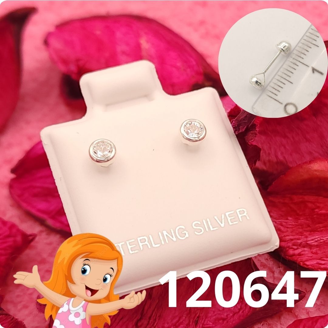 ARETES PLATA 925 PUNTO DE LUZ 4 MM BISELADO