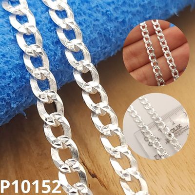 CADENA DE PLATA 925 GRUMETEADA CUBANA DIAMANTADA