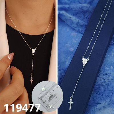 ROSARIO DE PLATA 925 MEDALLA MILAGROSA 50CM LARGO X BOLITAS 1.8MM ROSARIO DE PLATA 925 MEDALLA MILAGROSA 50CM LARGO X BOLITAS 1.8MM