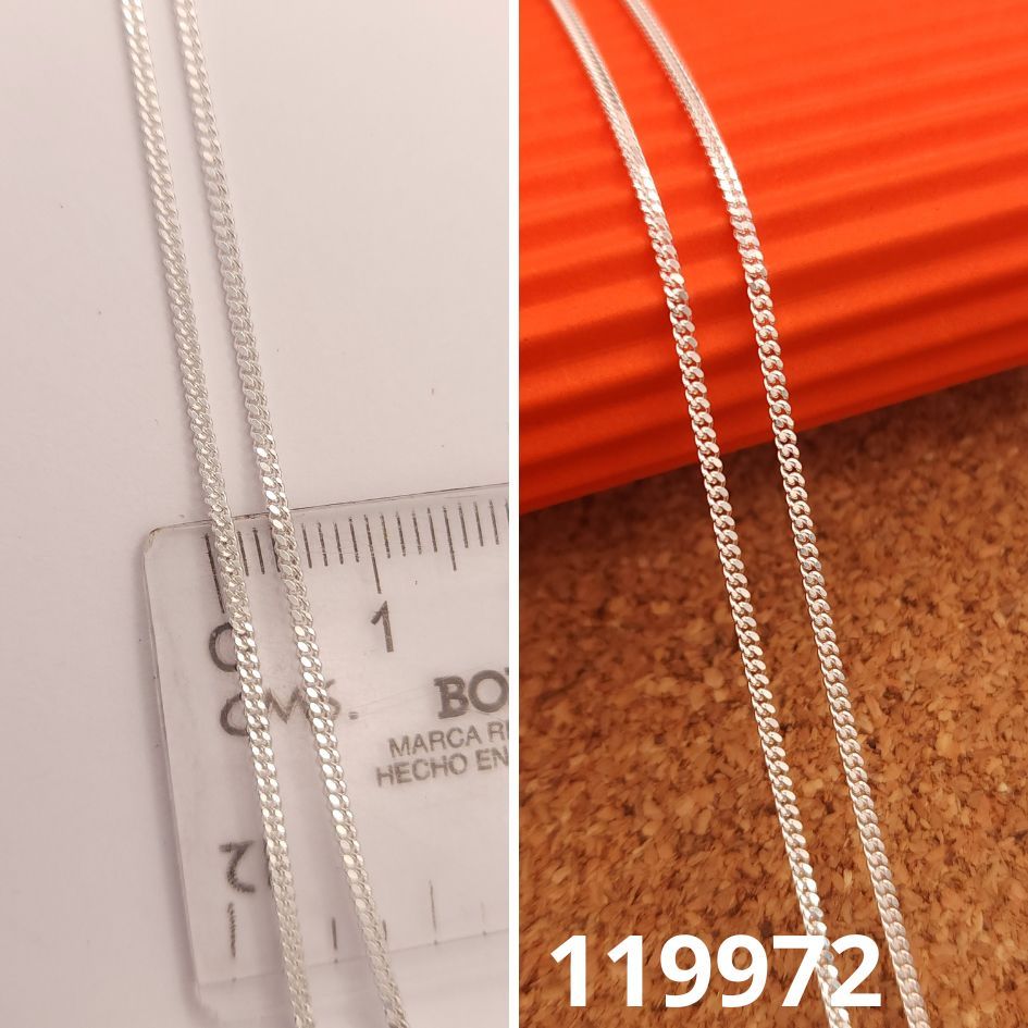 CADENA DE PLATA GRUMETEADA 60CM LARGO X 1.37MM ANCHO X 0.66MM GROSOR