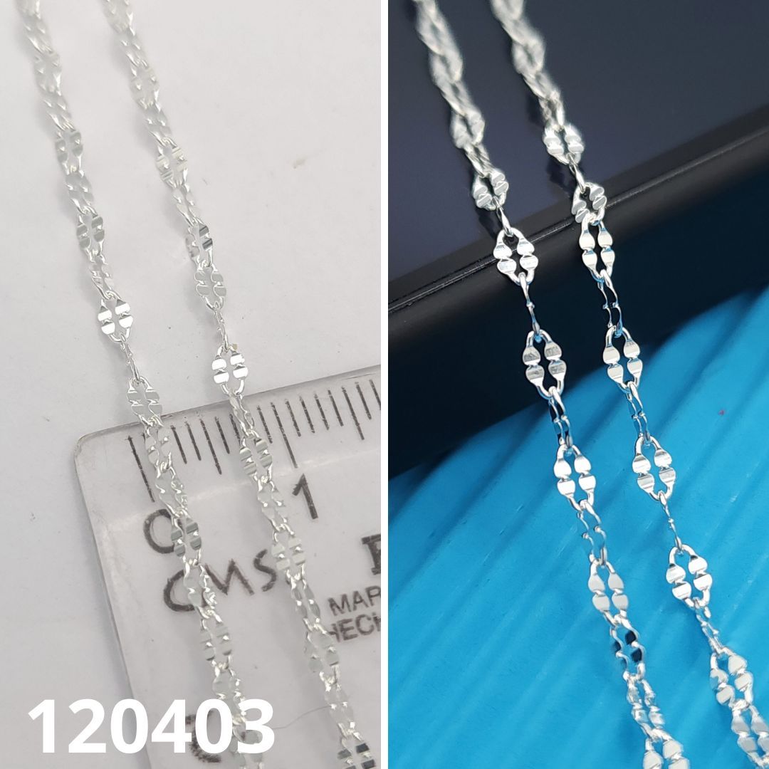 CADENA DE PLATA 925 MOKA 50CM LARGO X 1.82MM ANCHO X 0.24MM GROSOR