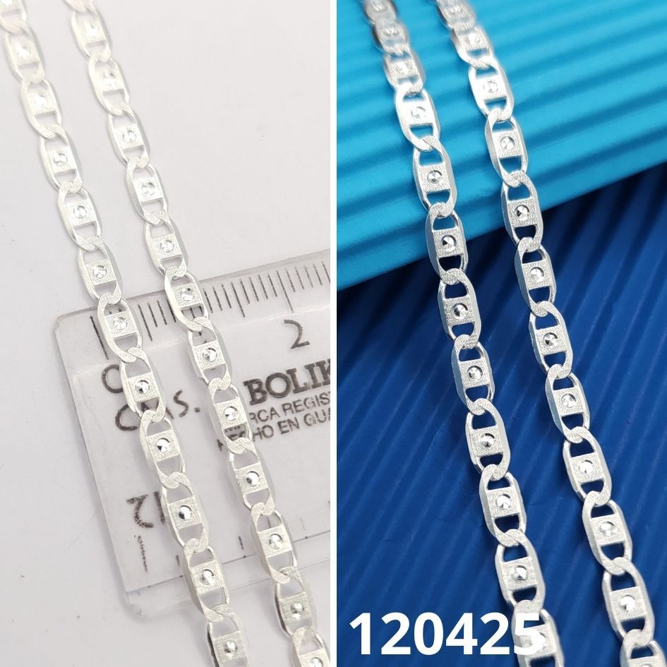 CADENA DE PLATA 925 VALENTINO 60CM LARGO X 3.73MM ANCHO X 0.73MM GROSOR