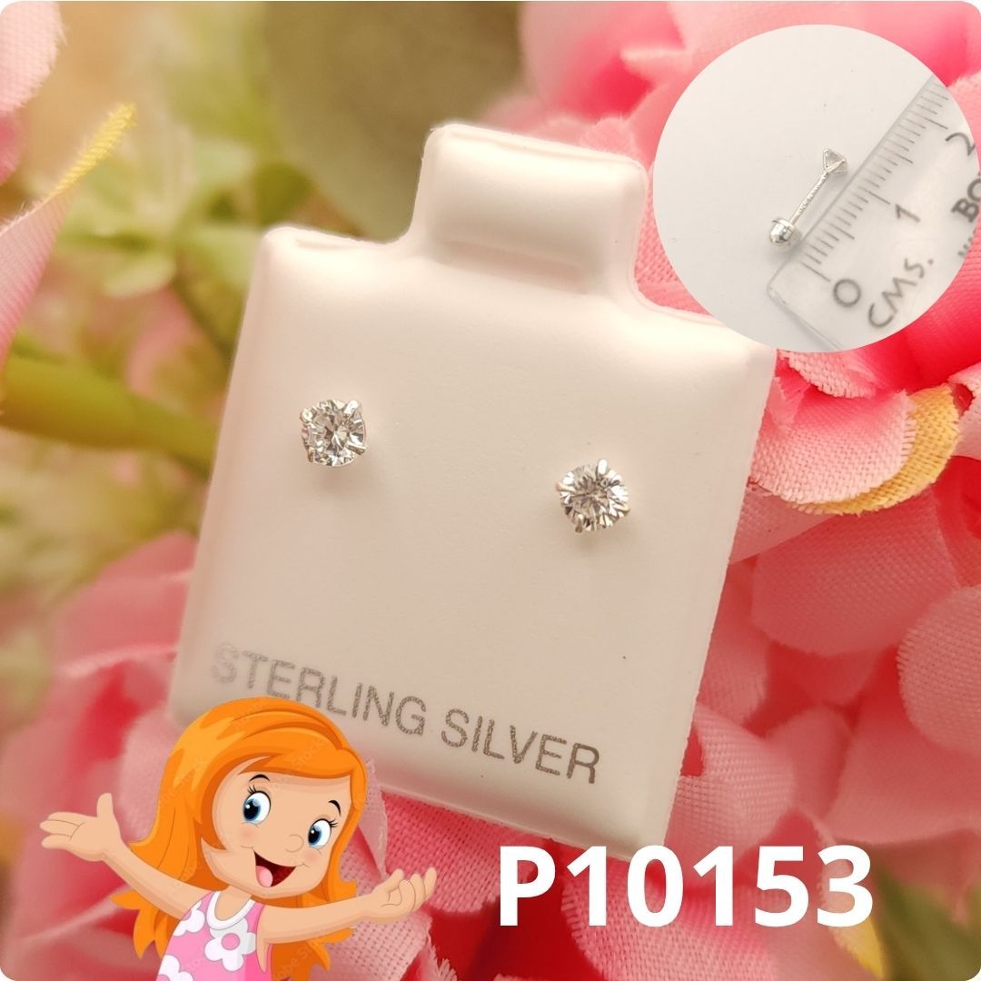 ARETE DE PLATA 925 PIUNTO DE LUZ 3MM BOLITA ATRAS
