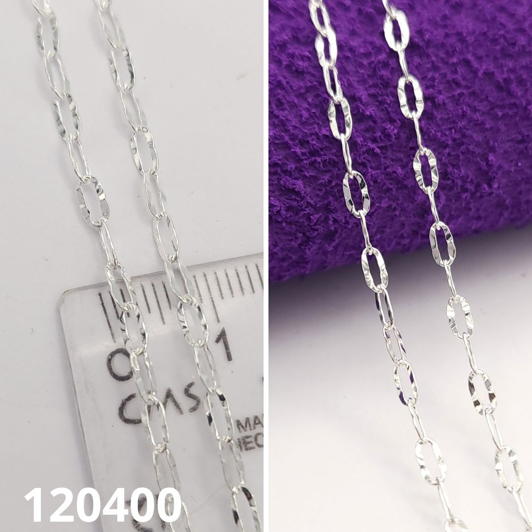CADENA DE PLATA VALENTINO 60CM LARGO X 2.55MM ANCHO X 0.35MM GROSOR