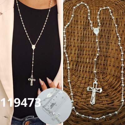 ROSARIO DE PLATA 925 MEDALLA MILAGROSA 60CM LARGO X BOLITAS 4MM ROSARIO DE PLATA 925 MEDALLA MILAGROSA 60CM LARGO X BOLITAS 4MM