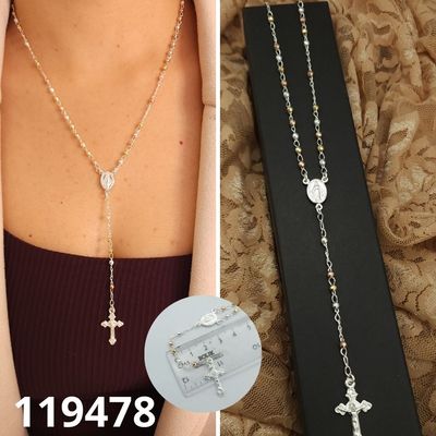 ROSARIO DE PLATA 925 MEDALLA MILAGROSA 50CM LARGO X BOLITAS 3MM ROSARIO DE PLATA 925 MEDALLA MILAGROSA 50CM LARGO X BOLITAS 3MM