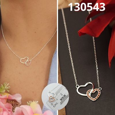 GARGANTILLA DE PLATA 925 CORAZONES ENTRELAZADOS 40 A 45CM LARGO GARGANTILLA DE PLATA 925 CORAZONES ENTRELAZADOS 40 A 45CM LARGO
