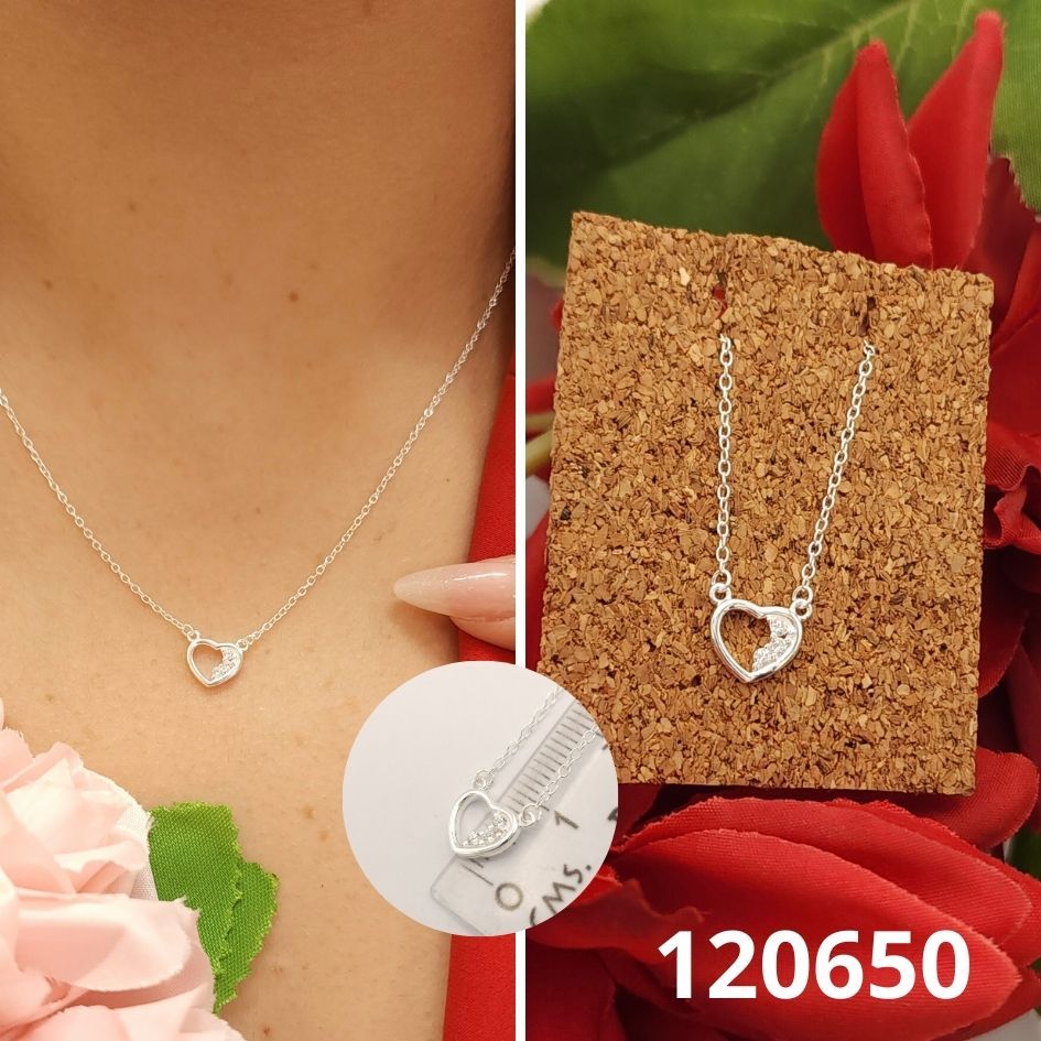 GARGANTILLA PLATA 925 CORAZON 42 A 45CM LARGO