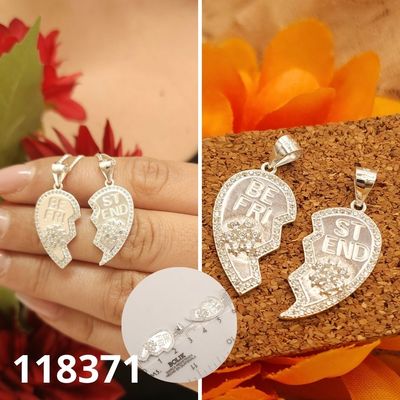 DIJE DE PLATA 925 CORAZON 2 DIJES MEJORES AMIGAS (BEST FRIENDS) 2.5CM DIJE DE PLATA 925 CORAZON 2 DIJES MEJORES AMIGAS (BEST FRIENDS) 2.5CM