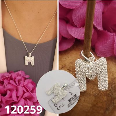 DIJE DE PLATA 925 LETRA M1.5CM