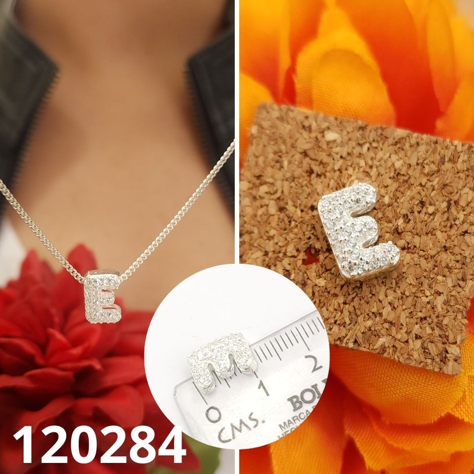 PLATA 925 Dije De La Letra E
