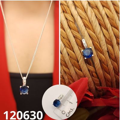 DIJE DE PLATA 925 CORAZON PUNTO DE LUZ AZUL 6MM