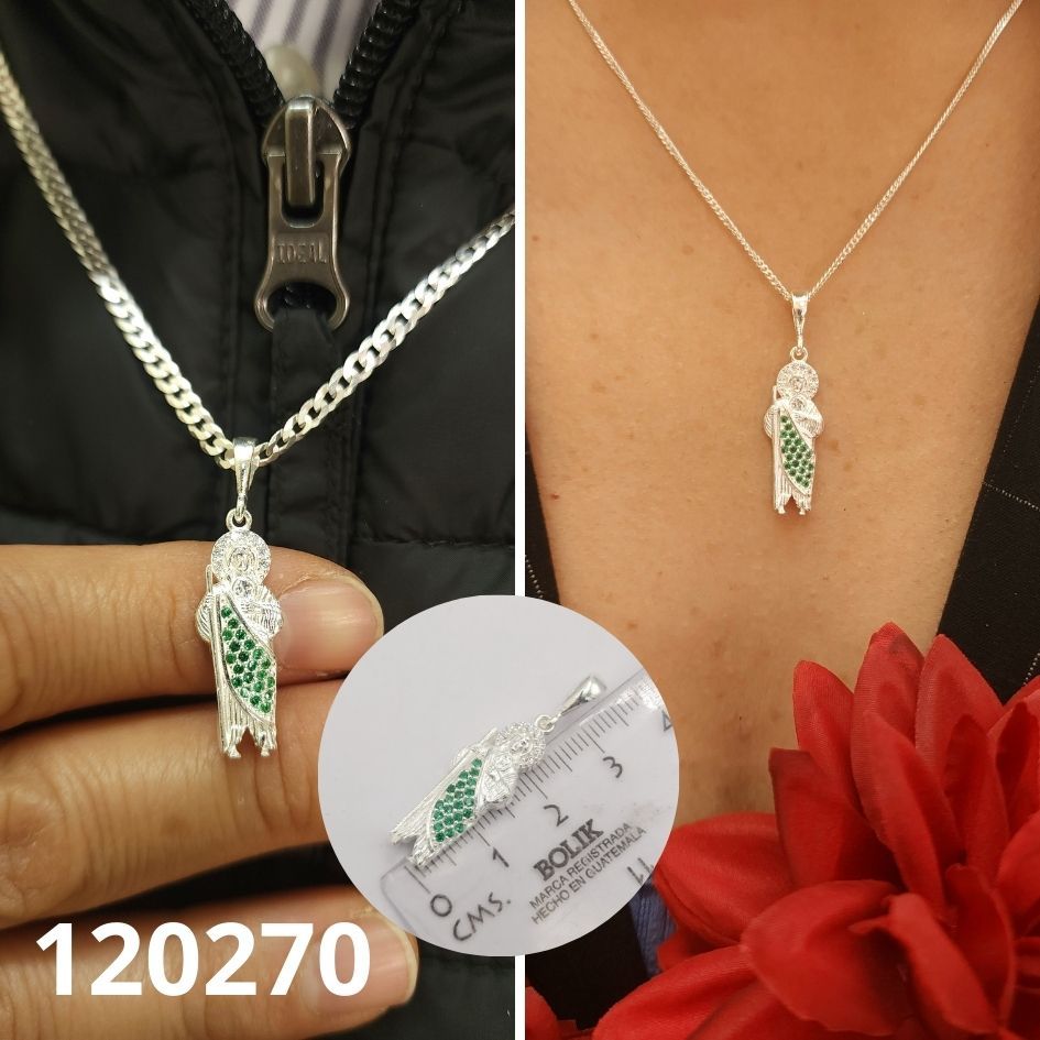 DIJE DE PLATA 925 SAN JUDAS TADEO 2.5CM LARGO
