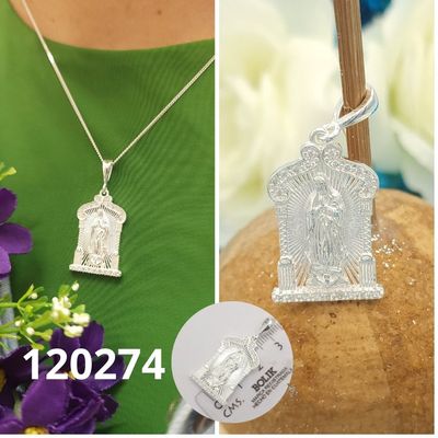 DIJE DE PLATA 925 VIRGEN DE GUADALUPE 2.5CM
