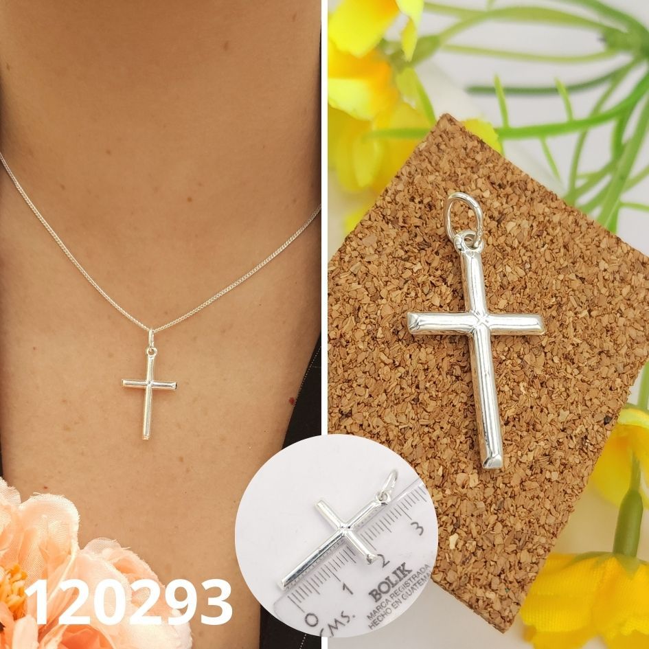 DIJE DE PLATA 925 CRUZ3CM