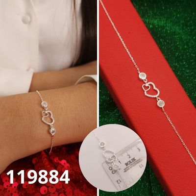 PULSERA DE PLATA 925 CORAZONES Y PUNTOS DE LUZ 17 A 19CM LARGO PULSERA DE PLATA 925 CORAZONES Y PUNTOS DE LUZ 17 A 19CM LARGO