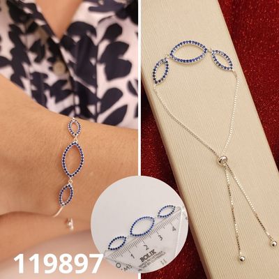 PULSERA DE PLATA 925 GOTAS AZULES AJUSTABLES