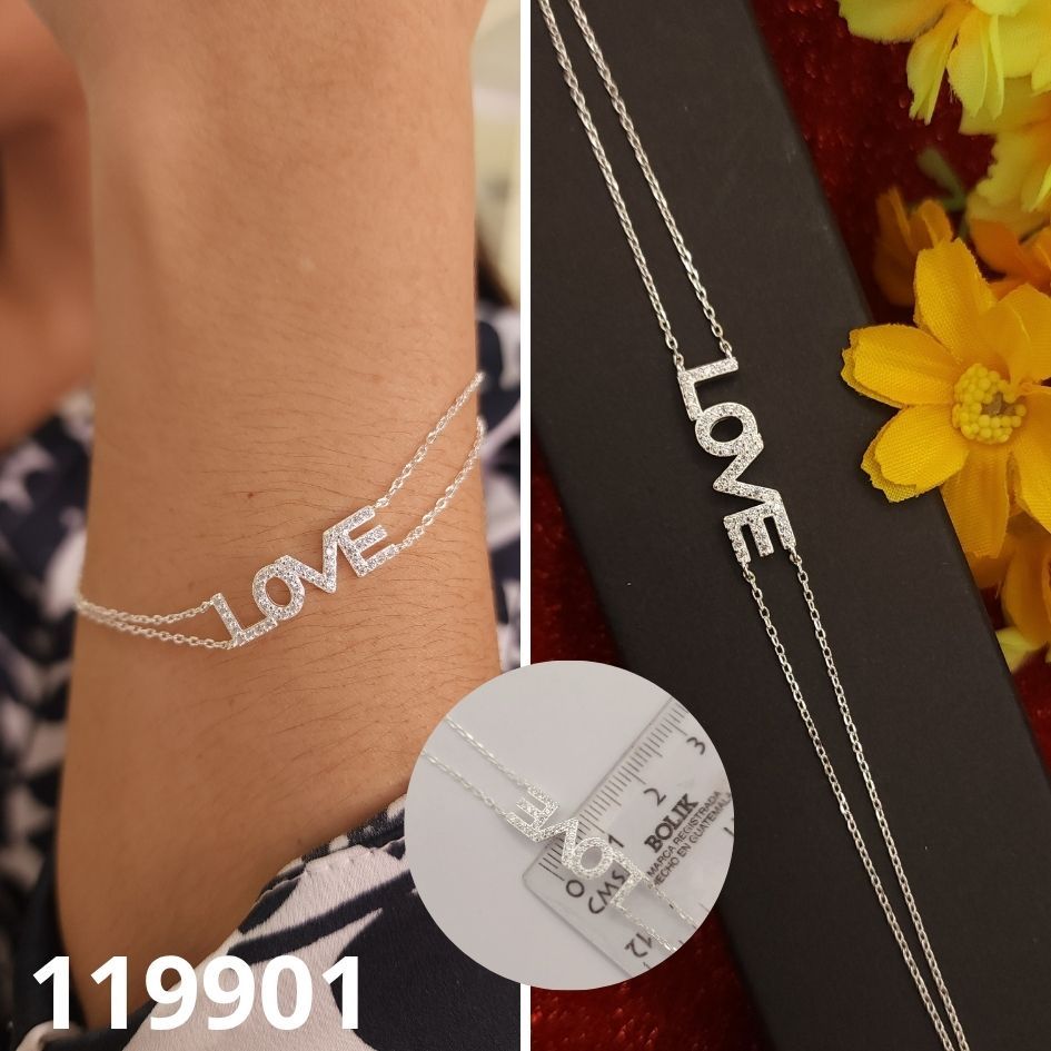 PULSERA DE PLATA 925 LOVE 18 1 21CM LARGO