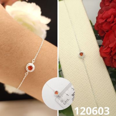 PULSERA DE PLATA 925 17 A 20CM LARGO ROJO