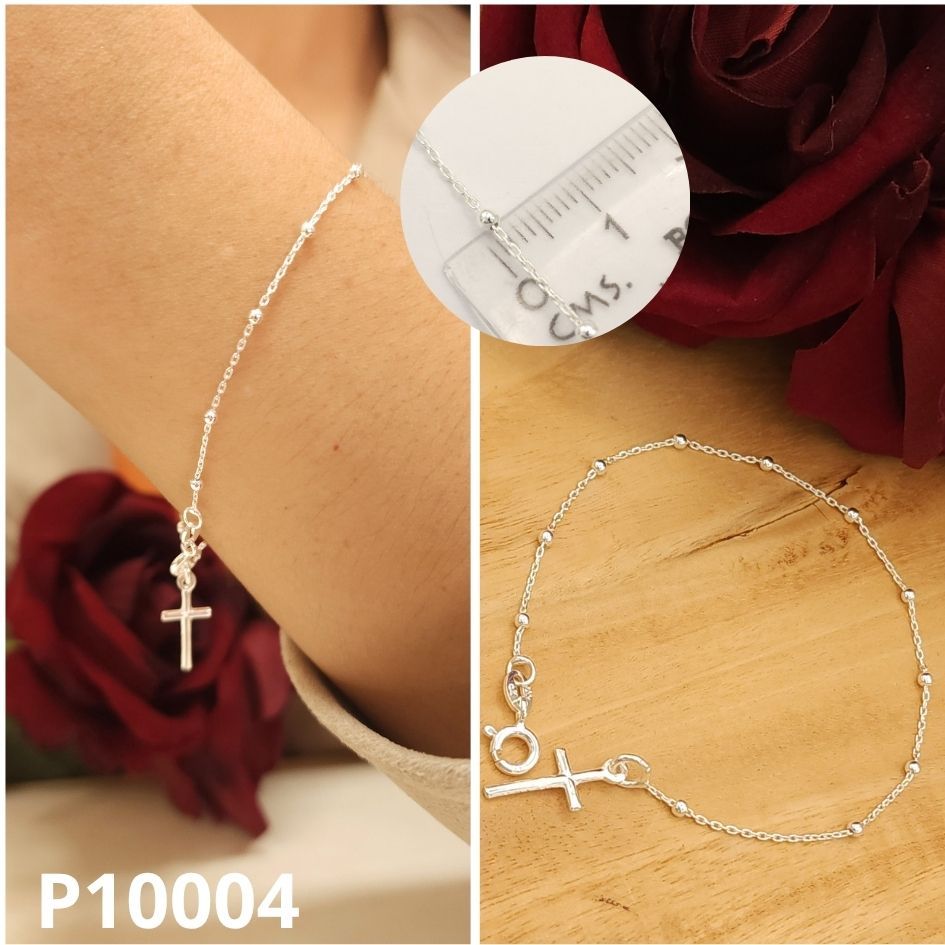 PULSERA DE PLATA 925 DENARIO 18CM LARGO X BOLITAS 2MM