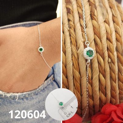 PULSERA DE PLATA 925 17 A 20CM LARGO VERD