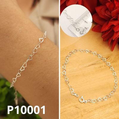 PULSERA DE PLATA 925 CORAZONES 19CM LARGO X 3.05MM ANCHO PULSERA DE PLATA 925 CORAZONES 19CM LARGO X 3.05MM ANCHO