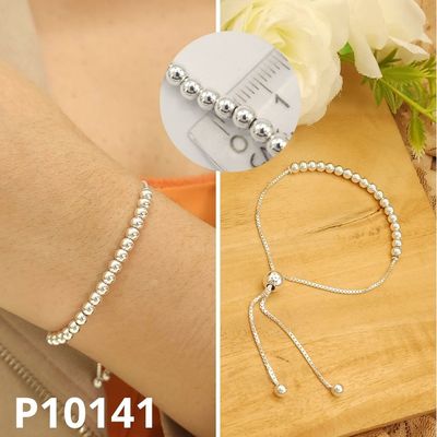 PULSERA DE PLATA 925 BOLITAS 3.8MM AJUSTABLE