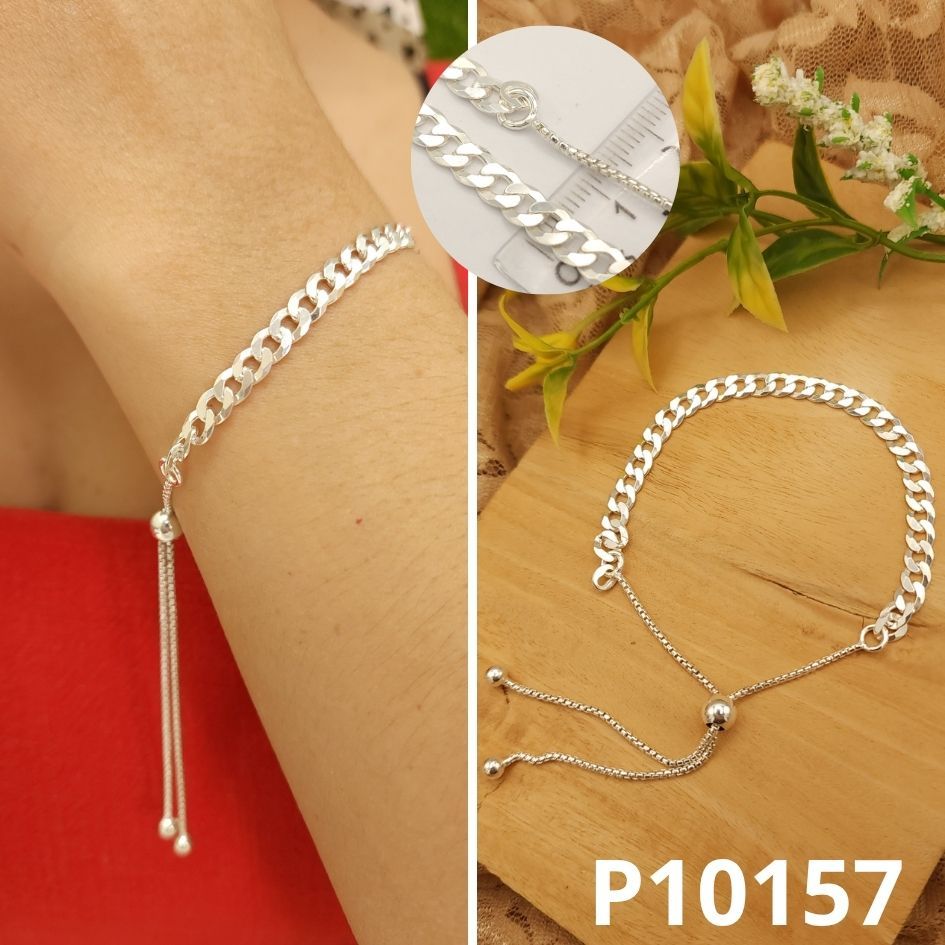 PULSERA DE PLATA 925 GRUMETEADA AJUSTABLE
